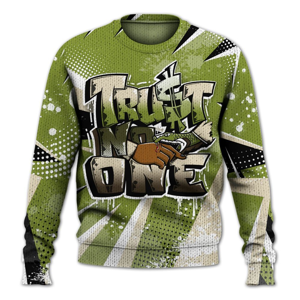 Knitted Sweater To Match SB Dunk Low Asparagus - Poly Trust No One Dripping