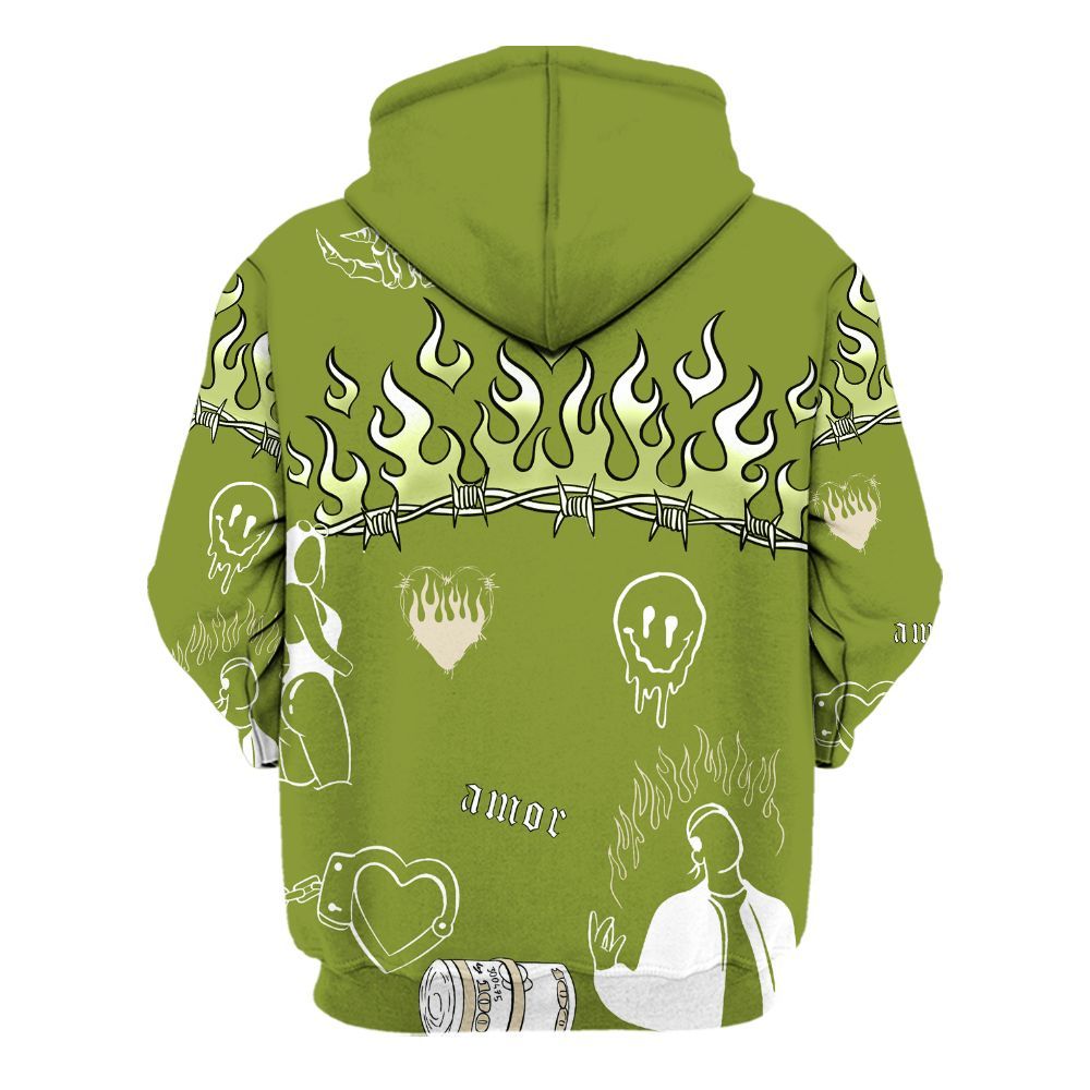 Hoodie To Match SB Dunk Low Asparagus - Snake Trust No One All Over Print