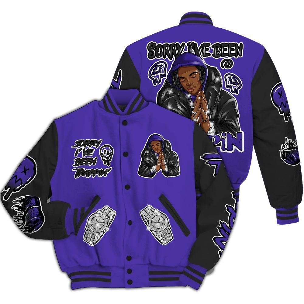 Varsity Jacket To Match Field Purple 12s - Trappin' Unique All Over Print