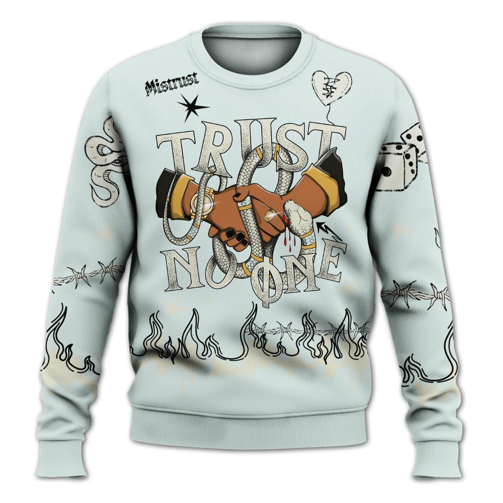 Sweatshirt To Match Pure Platinum 4s - Trust No One Snake-Bite Doodle Crayon All Over Print