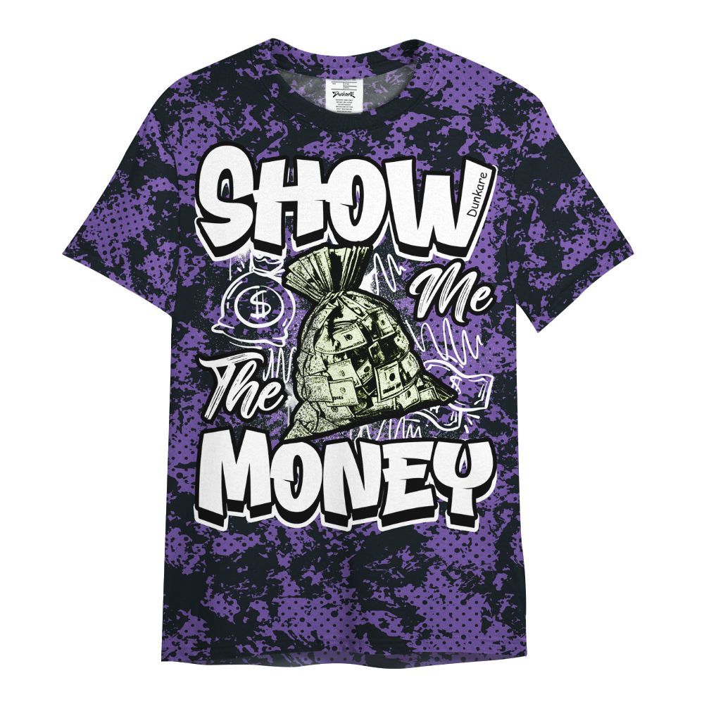Shirt To Match Canyon Purple 4s - Show Me The Money Retro All Over Print