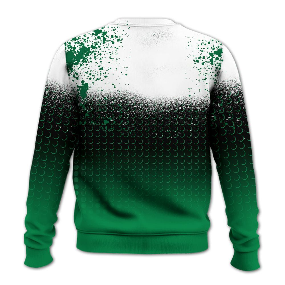 Sweatshirt To Match Mid Lucky Green 1s - Halftone Time Is Money All Over Print