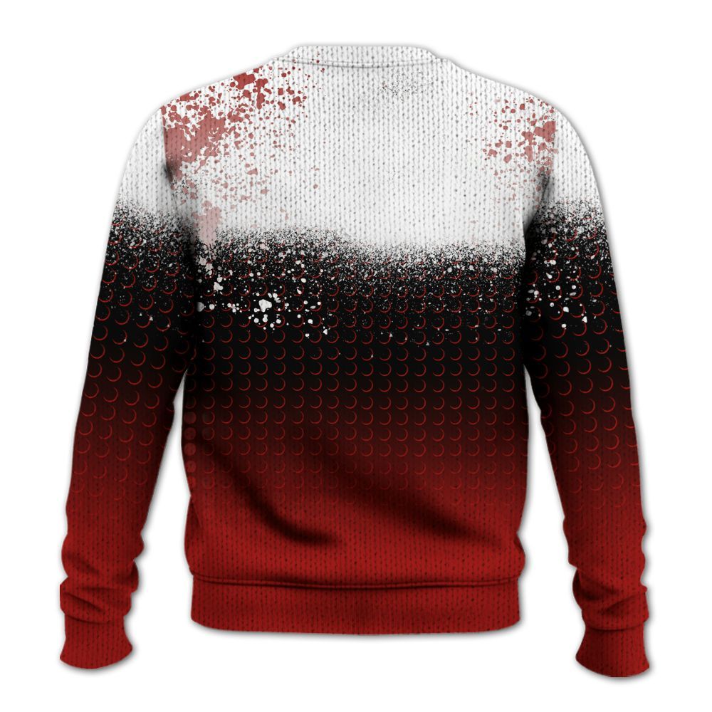 Knitted Sweater To Match High OG Varsity Red 1s - Halftone Time Is Money