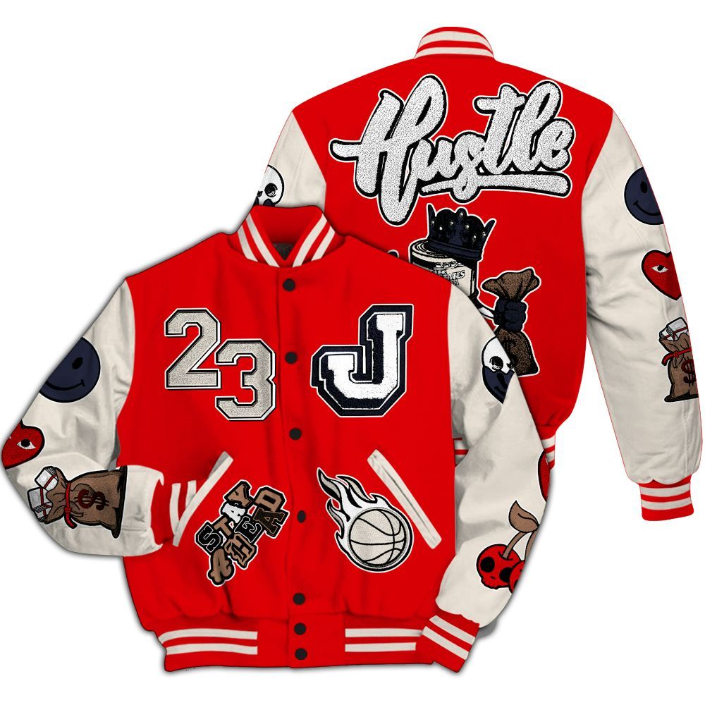 Varsity Jacket To Match Low OG Howard University 1s - Hustles Money Number 23 All Over Print