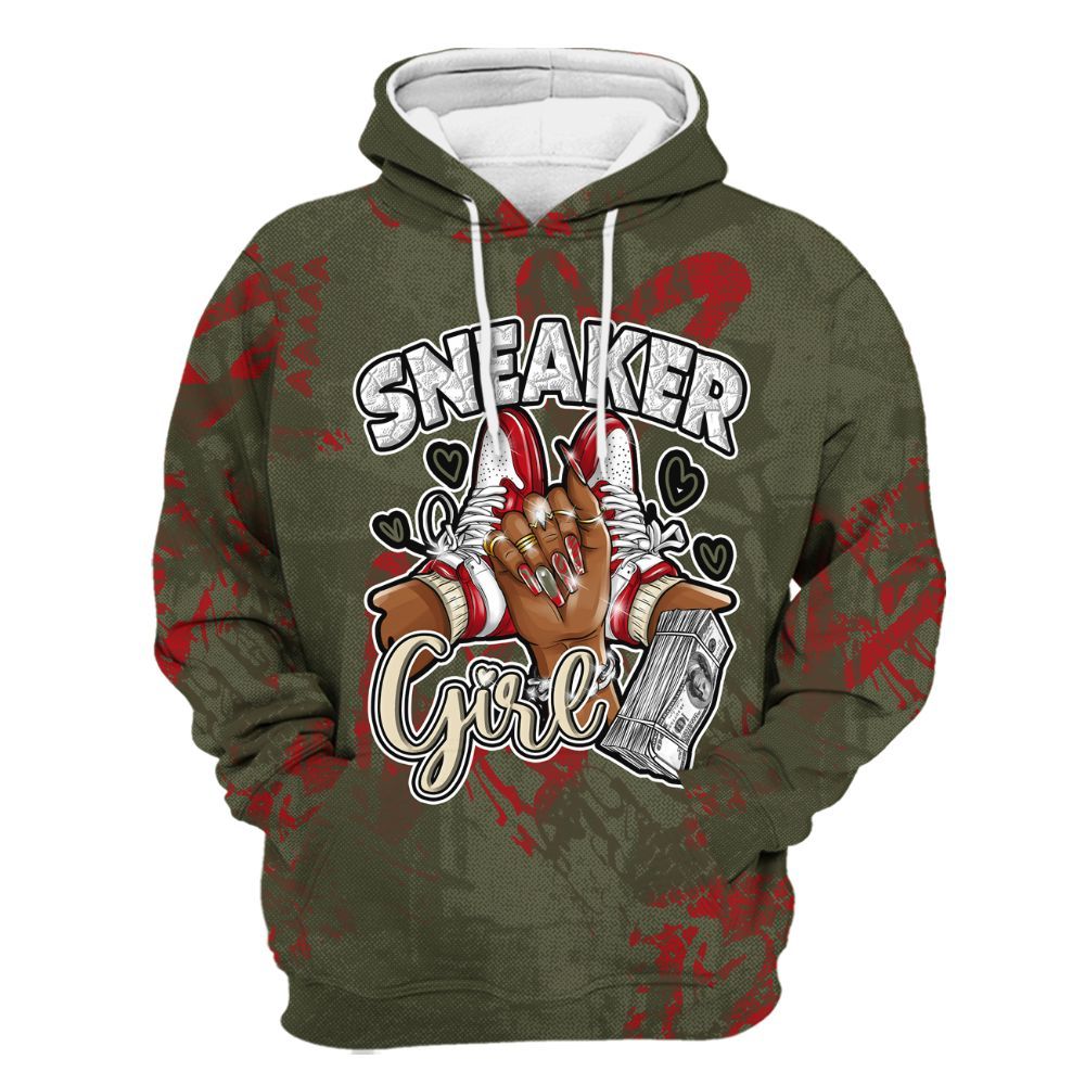 Hoodie To Match Travis Scott Low OG Medium Olive 1s - Sneakerz Girlz Heart Grunge All Over Print