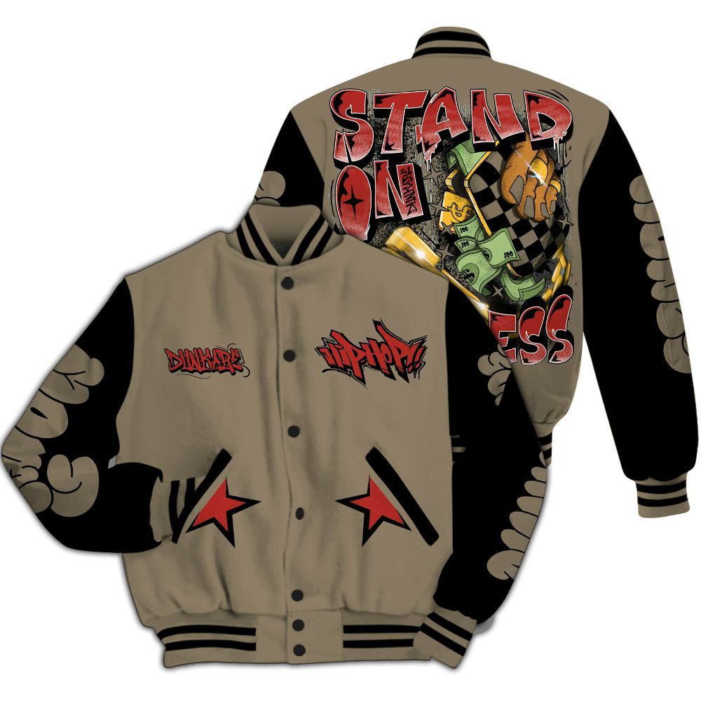 Varsity Jacket To Match Olive 9s - Stand Business Graffiti Streetwear All Over Print
