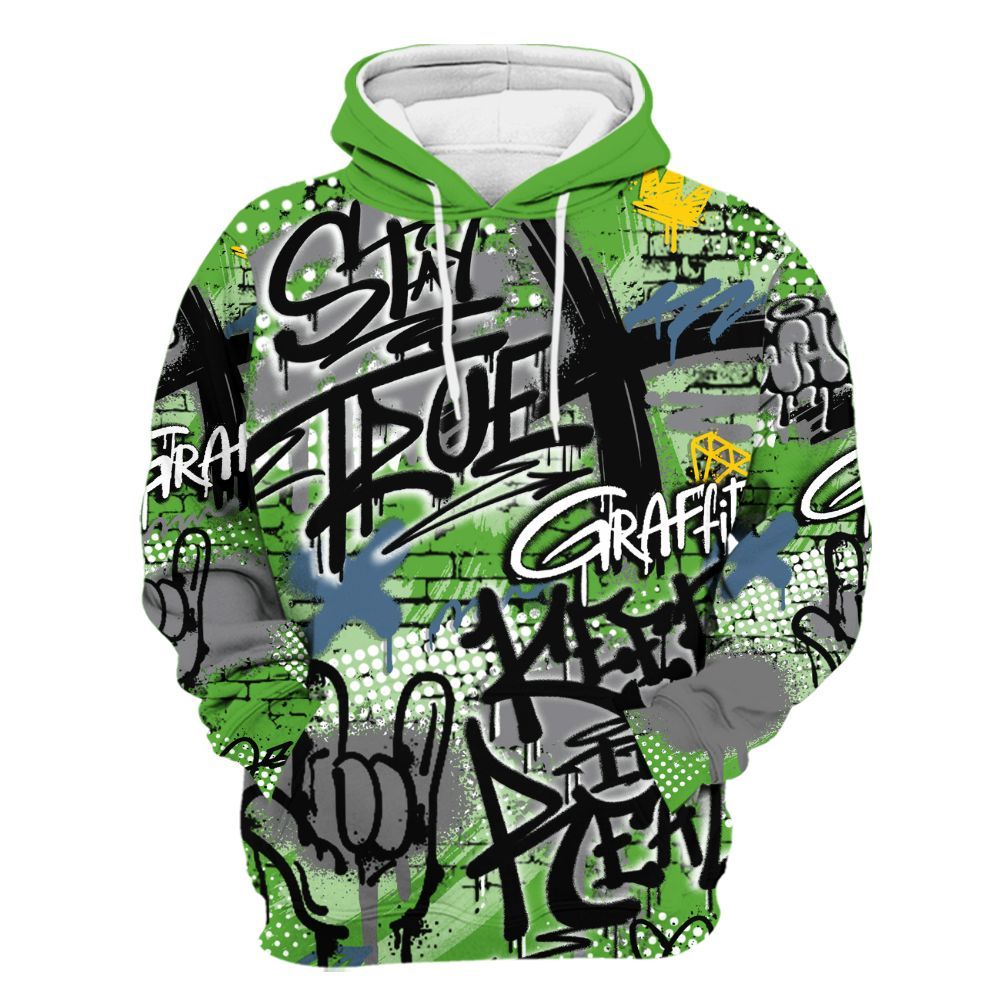 Hoodie To Match Retro Green Bean 5s - True It Real Graffiti Streetwear All Over Print