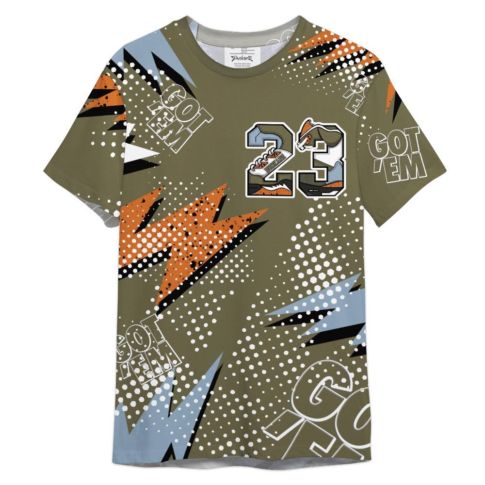 Dunkare Shirt Custom Name Number 23 5s Got'em, Olive 5s T-Shirt, To Match Sneaker Olive 5s Graphic Tee 1504 HDT