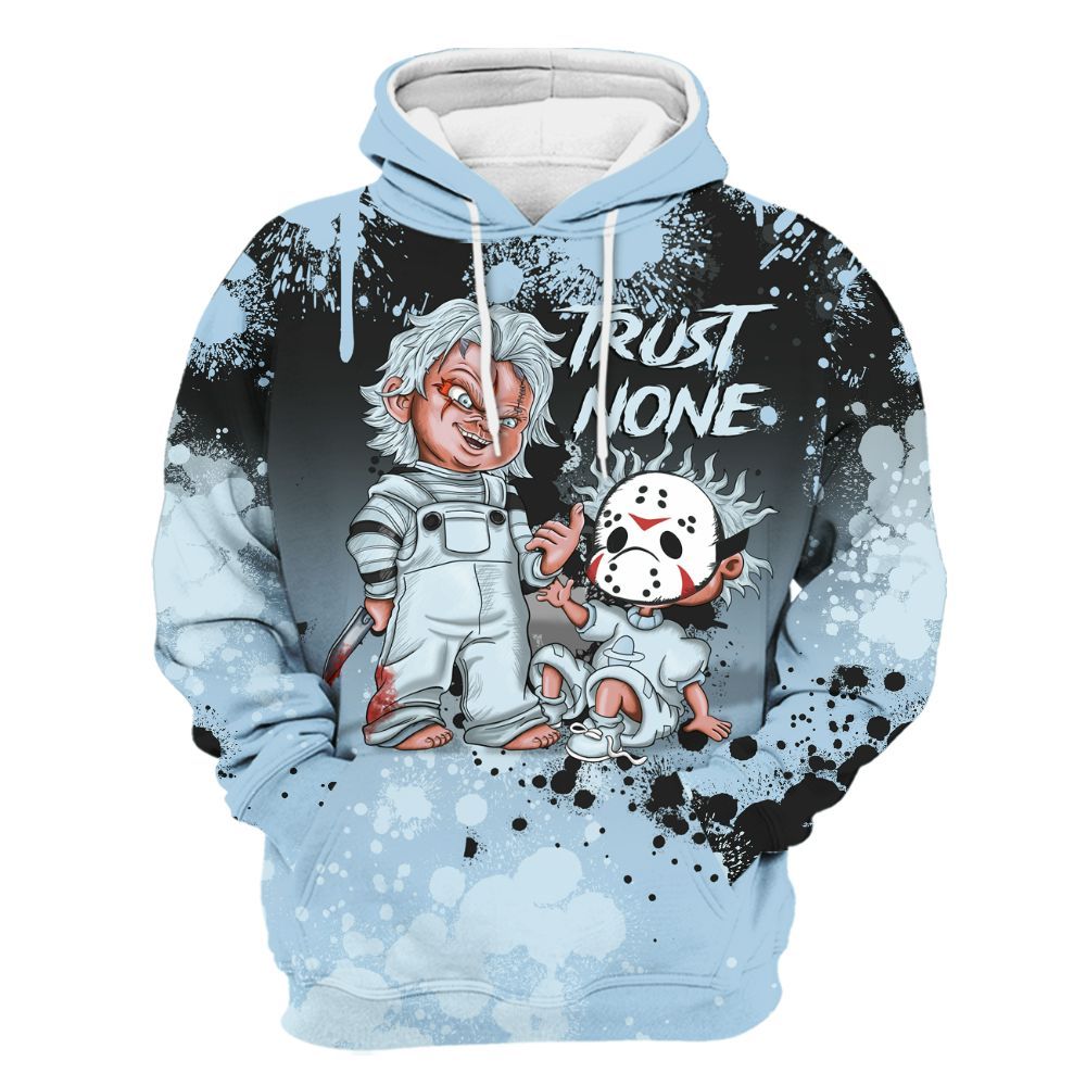 Hoodie To Match Foamposite One Psychic Blue - Trust No One Scary All Over Print