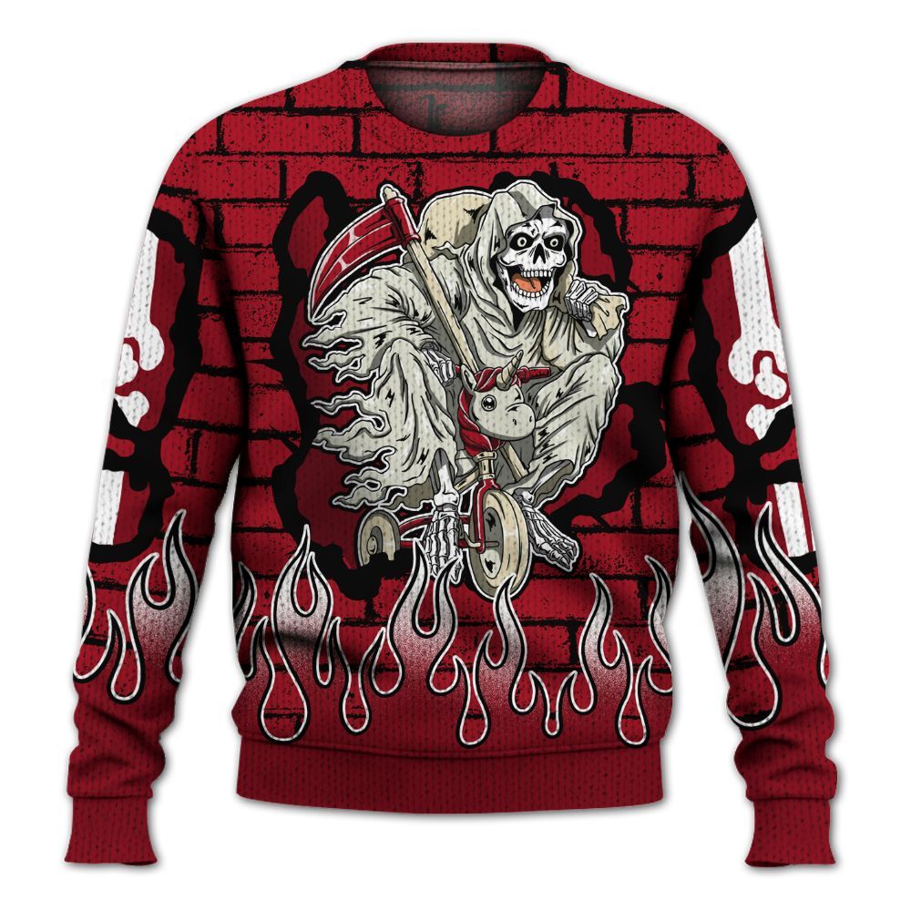 Knitted Sweater To Match 2025 High OG Cinnabar 1s - Self Make Skeleton Crashed