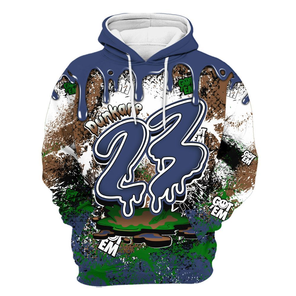 Hoodie To Match Midnight Navy 13s - Dripping 23 Drip All Over Print