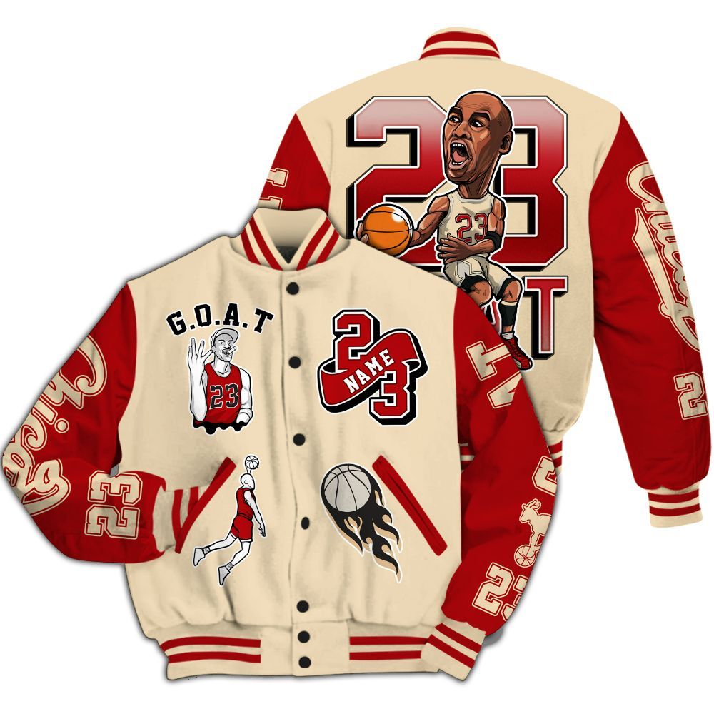 Varsity Jacket To Match Dunk Low Strawberry Waffle - Legend GOAT Basketball Varsity Jacket Graphic Custom Name All Over Print