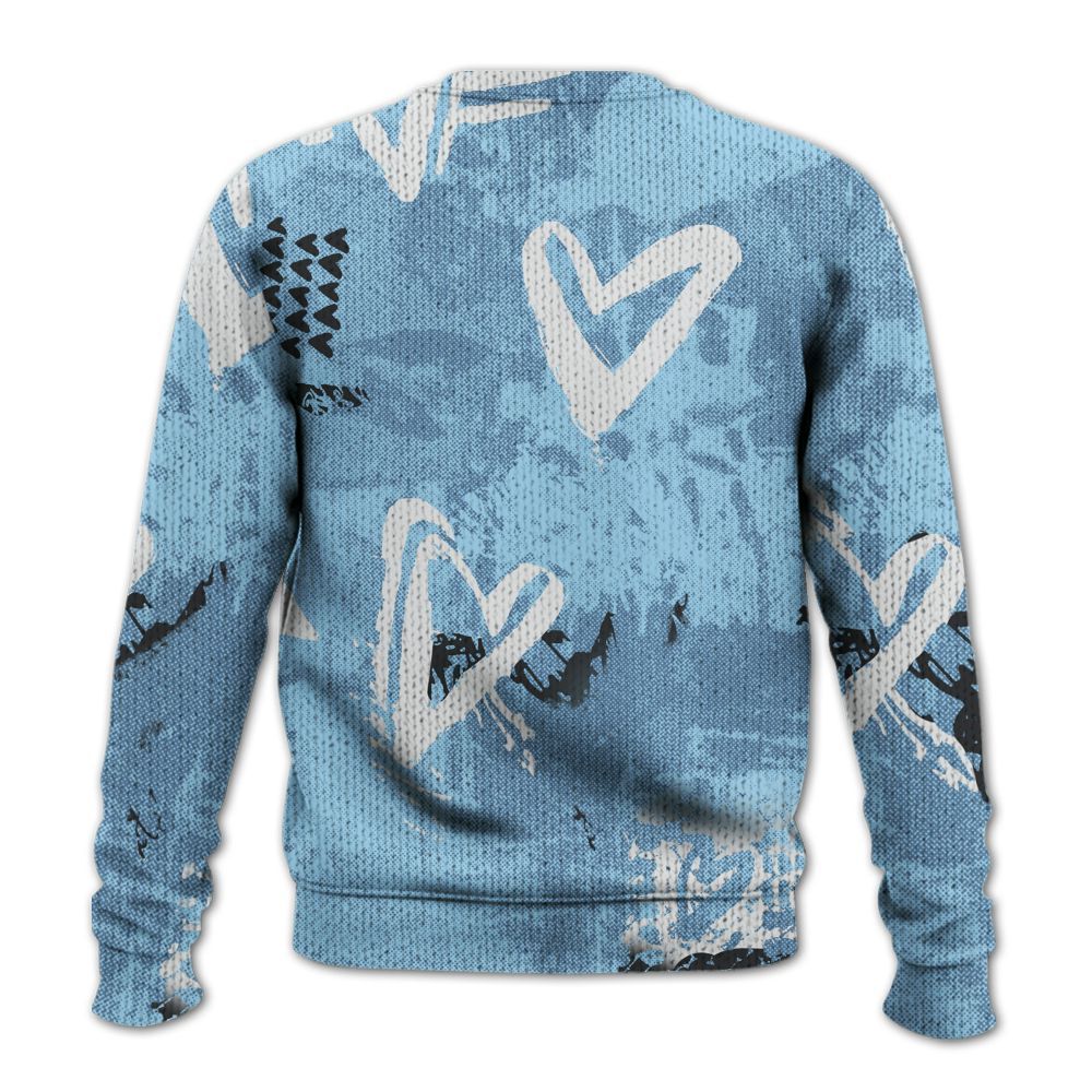Knitted Sweater To Match Legend Blue 11s - Sneakerz Girlz Heart Grunge