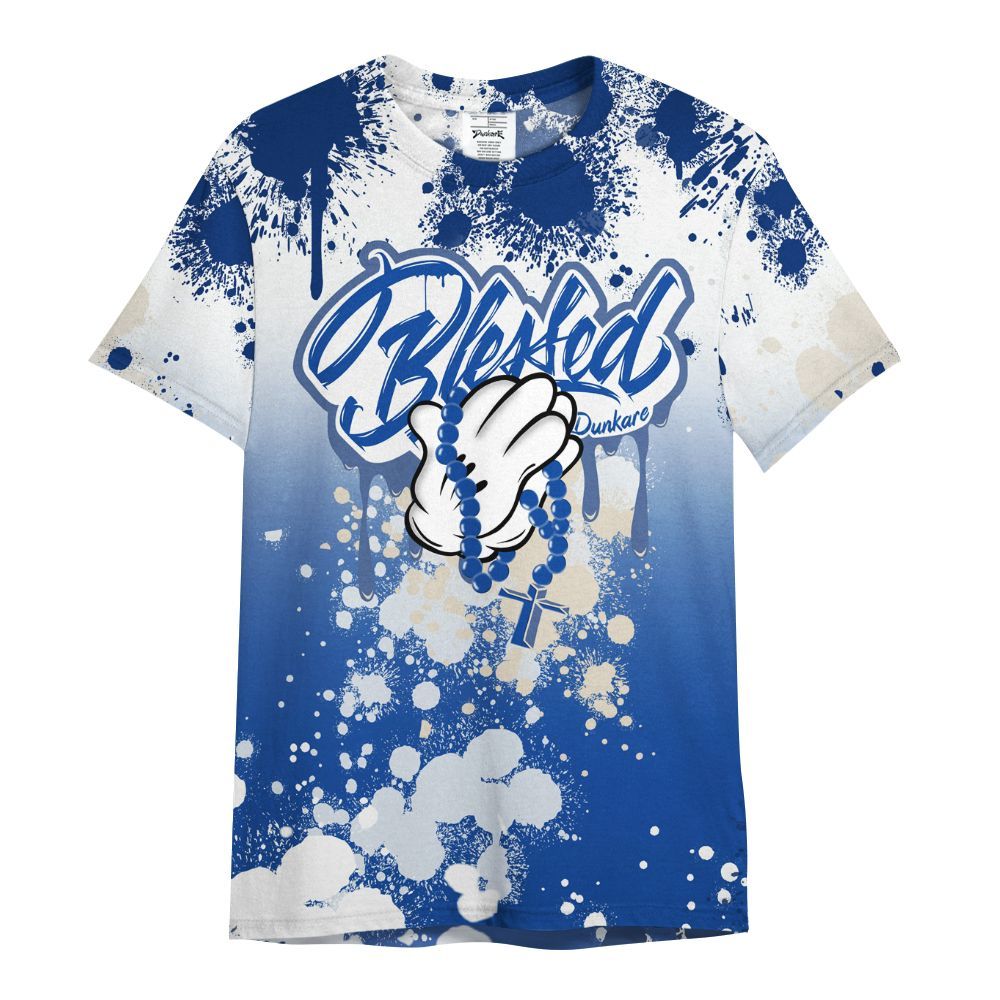 Shirt To Match Low Game Royal 1s - God Blessed Ink Drip All Over Print
