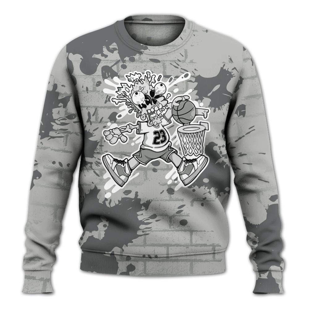 Sweatshirt To Match Retro Wet Cement 4s - 85's Dunks Graphic Halloween All Over Print