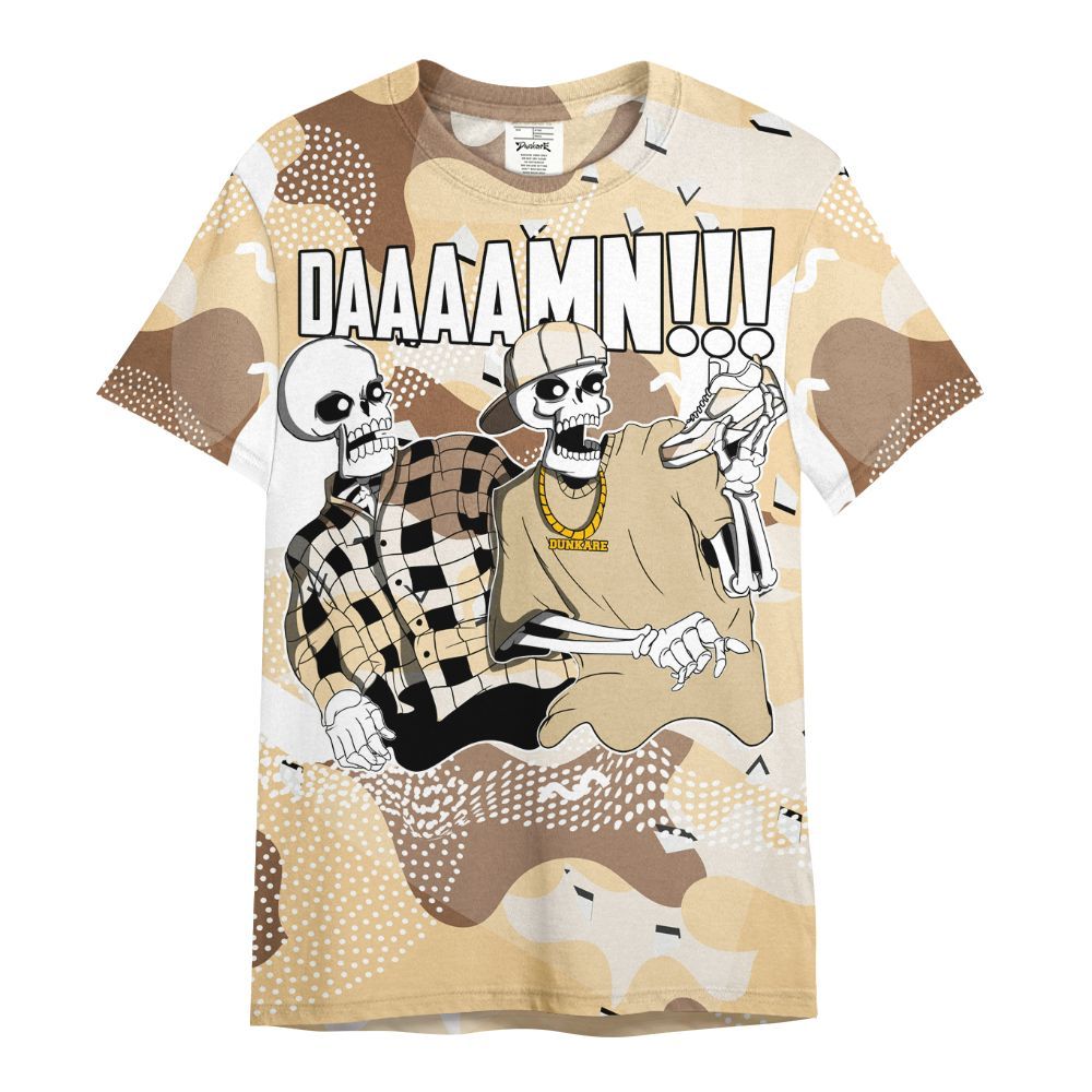 Shirt To Match Desert Camo 3s - Graphic Meme Damnn All Over Print