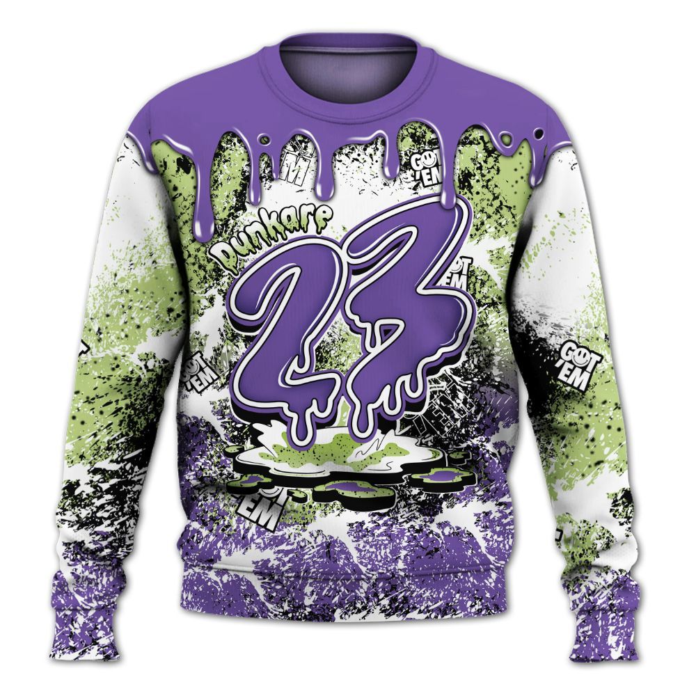 Sweatshirt To Match Canyon Purple 4s - Dripping 23 Drip All Over Print