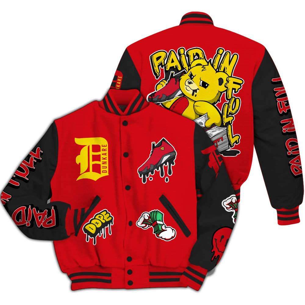 Varsity Jacket To Match Ferrari 14s - Paid In Full Bear All Over Print