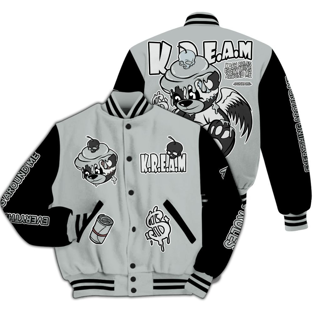 Varsity Jacket To Match Black Wolf Grey 12s - Loot Bear All Over Print