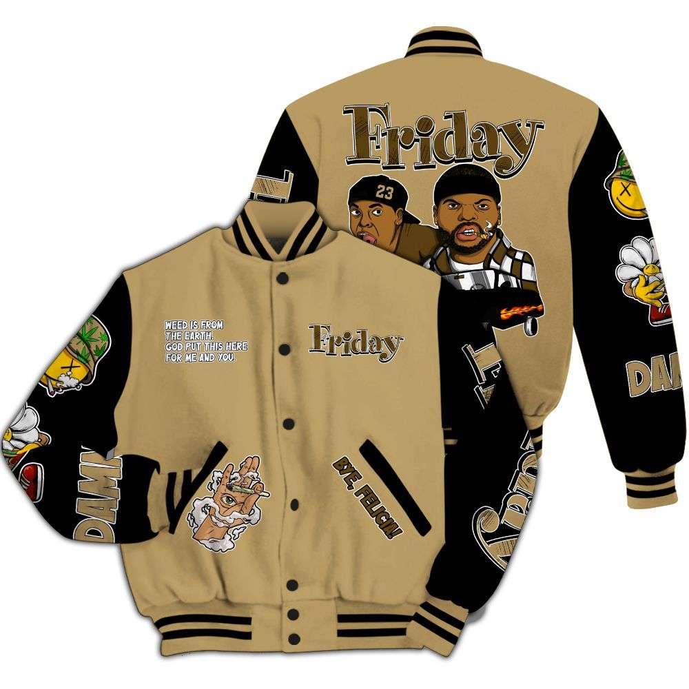 Varsity Jacket To Match Black LD 1000 - Friday Sneaker Stress Style All Over Print