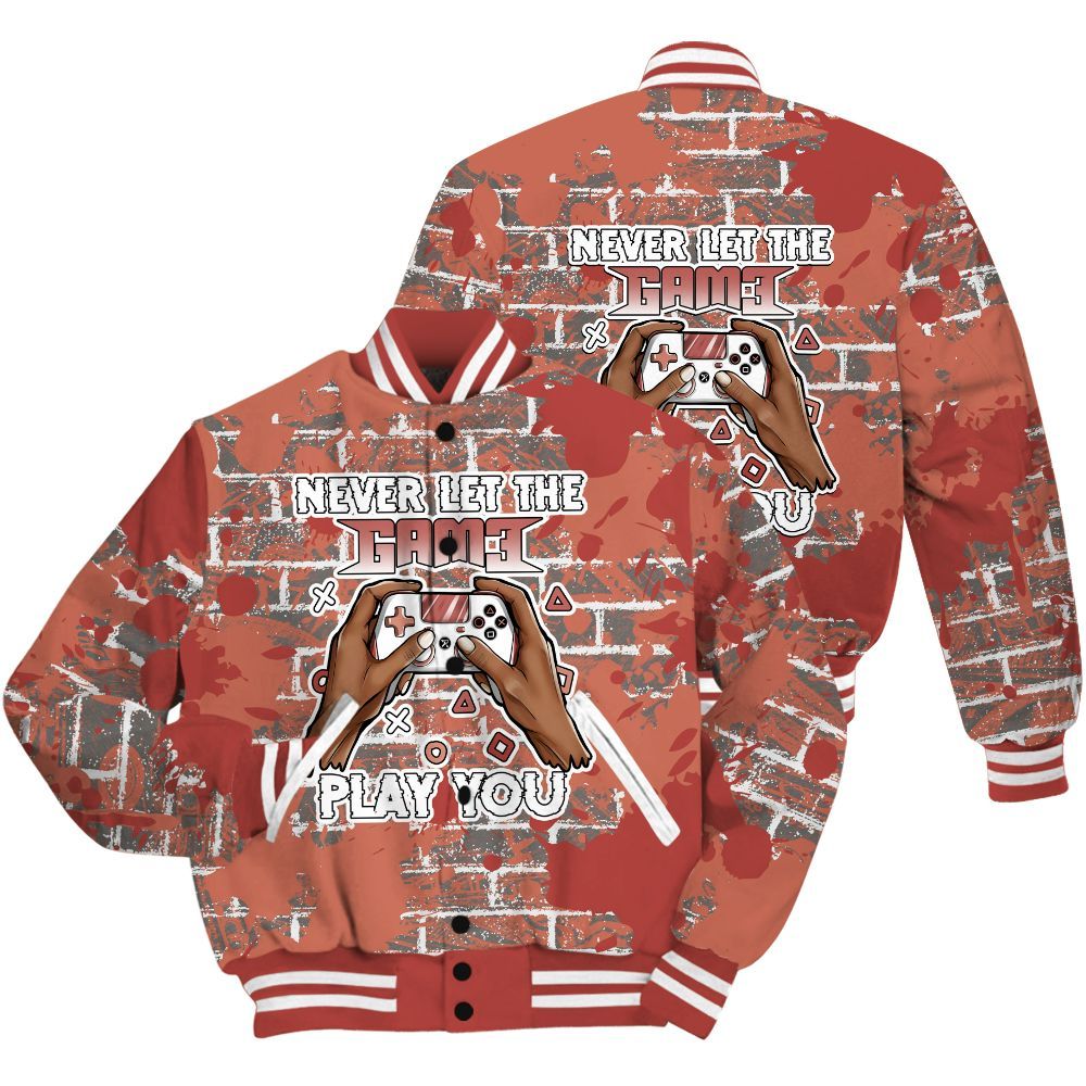 Varsity Jacket To Match Dune Red 13s Shirt - PlayGame Human Brick All Over Print