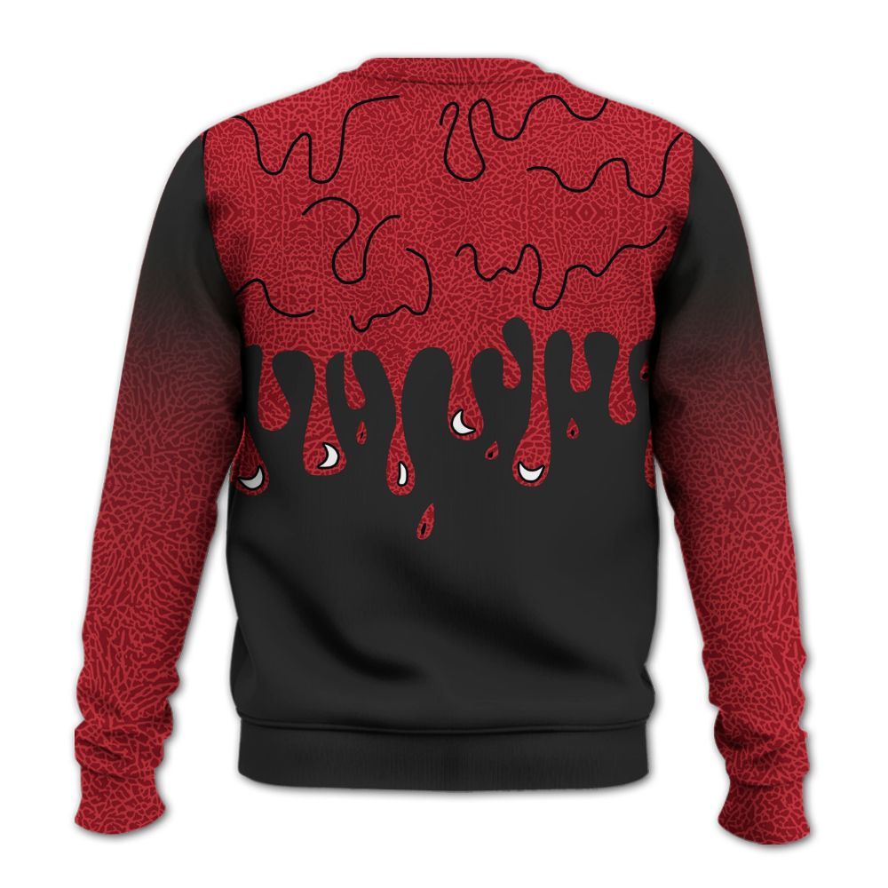 Sweatshirt To Match High OG Varsity Red 1s - Snake Trust No One Drip All Over Print