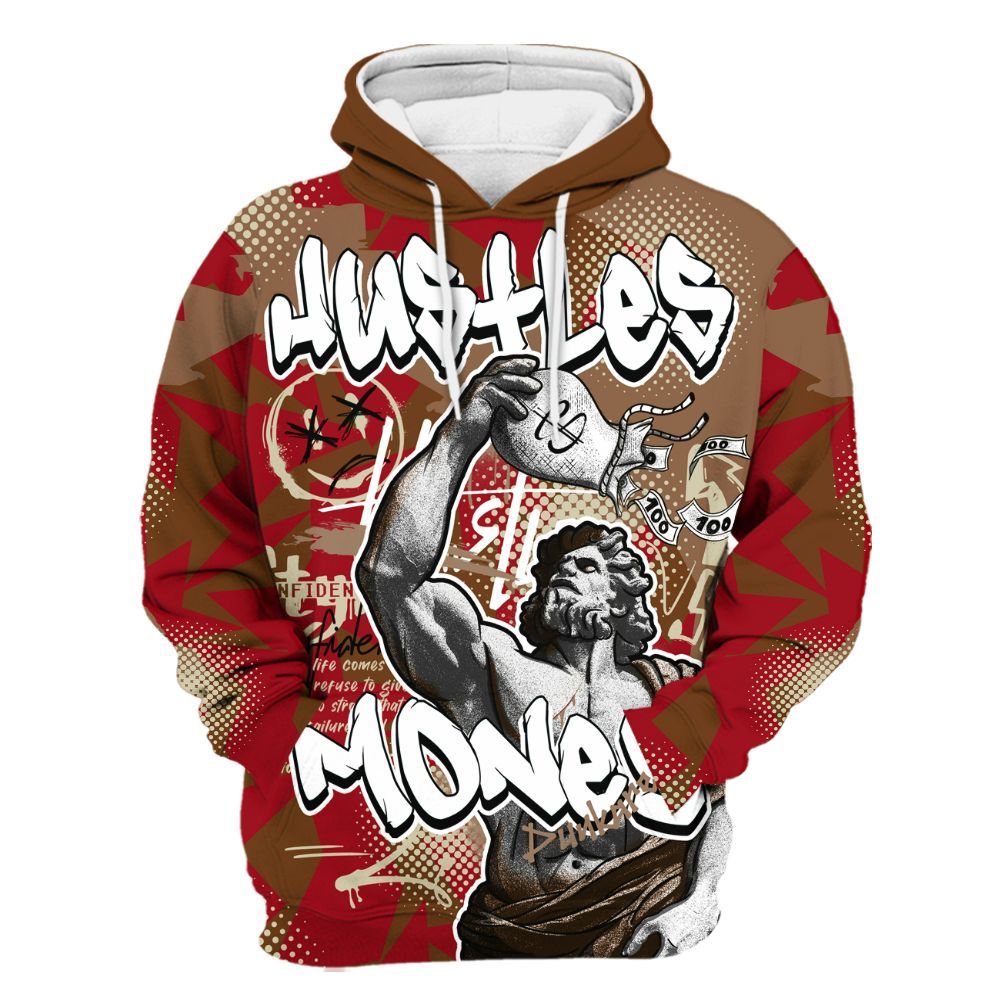 Hoodie To Match Archaeo Brown 5s - Huslte Money Retro All Over Print