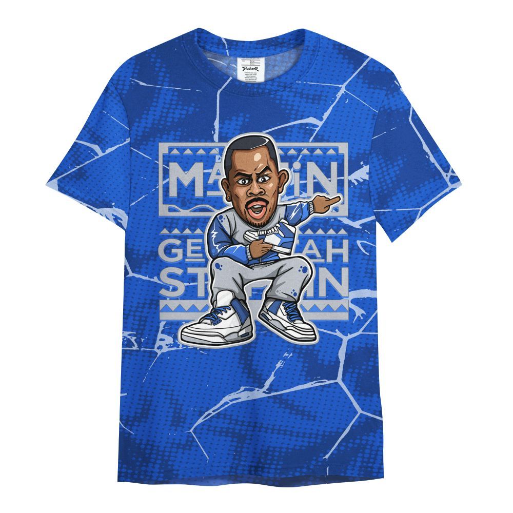 Shirt To Match Air Foamposite One Royal - Get Tag Sneakers Steppin' Graphic Crack All Over Print