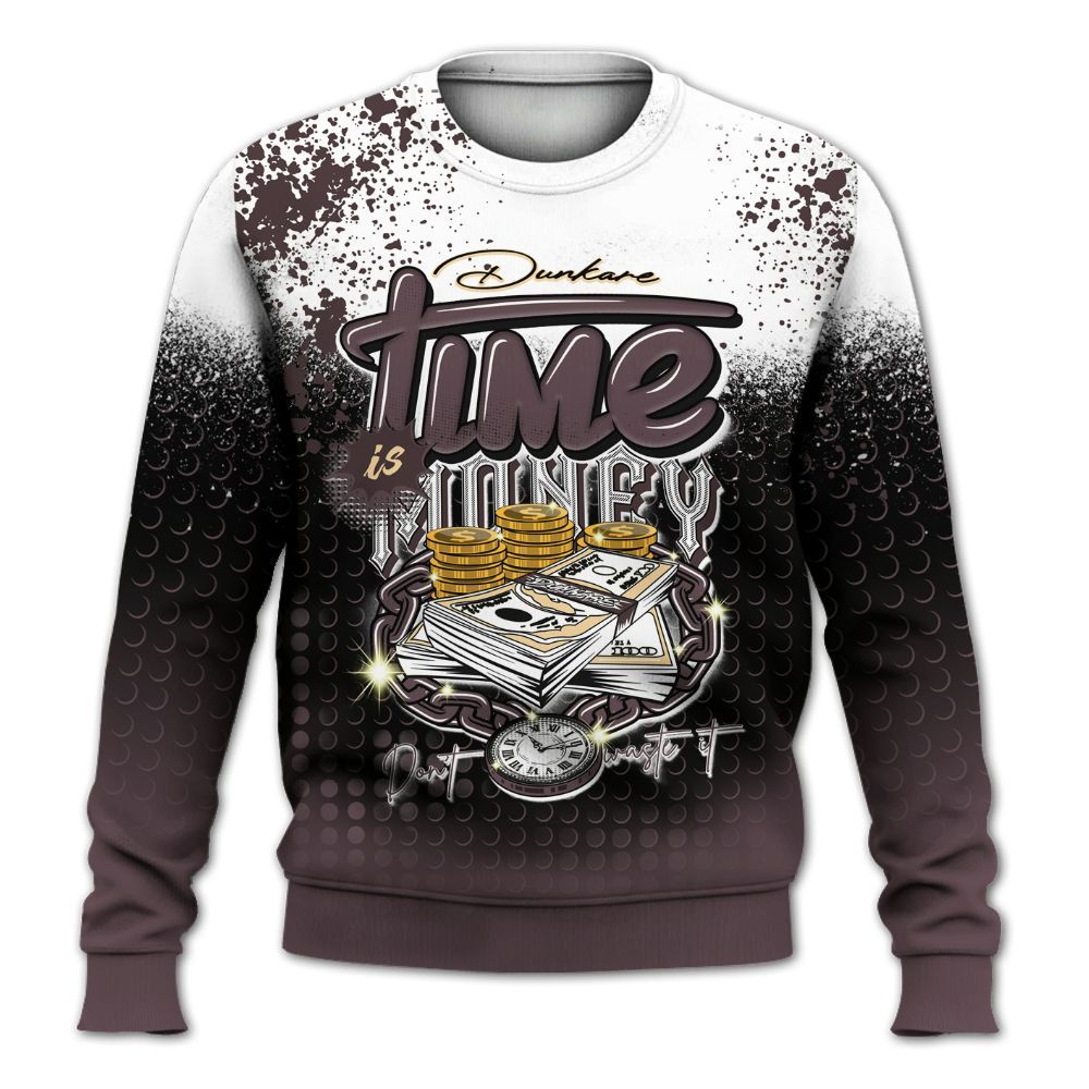 Sweatshirt To Match AMM Black 3s - Halftone Time Is Money All Over Print