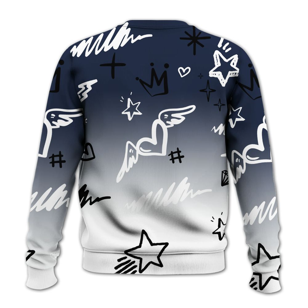 Sweatshirt To Match Dunk Low White Midnight Navy - Rise Shine Hustle Grind All Over Print