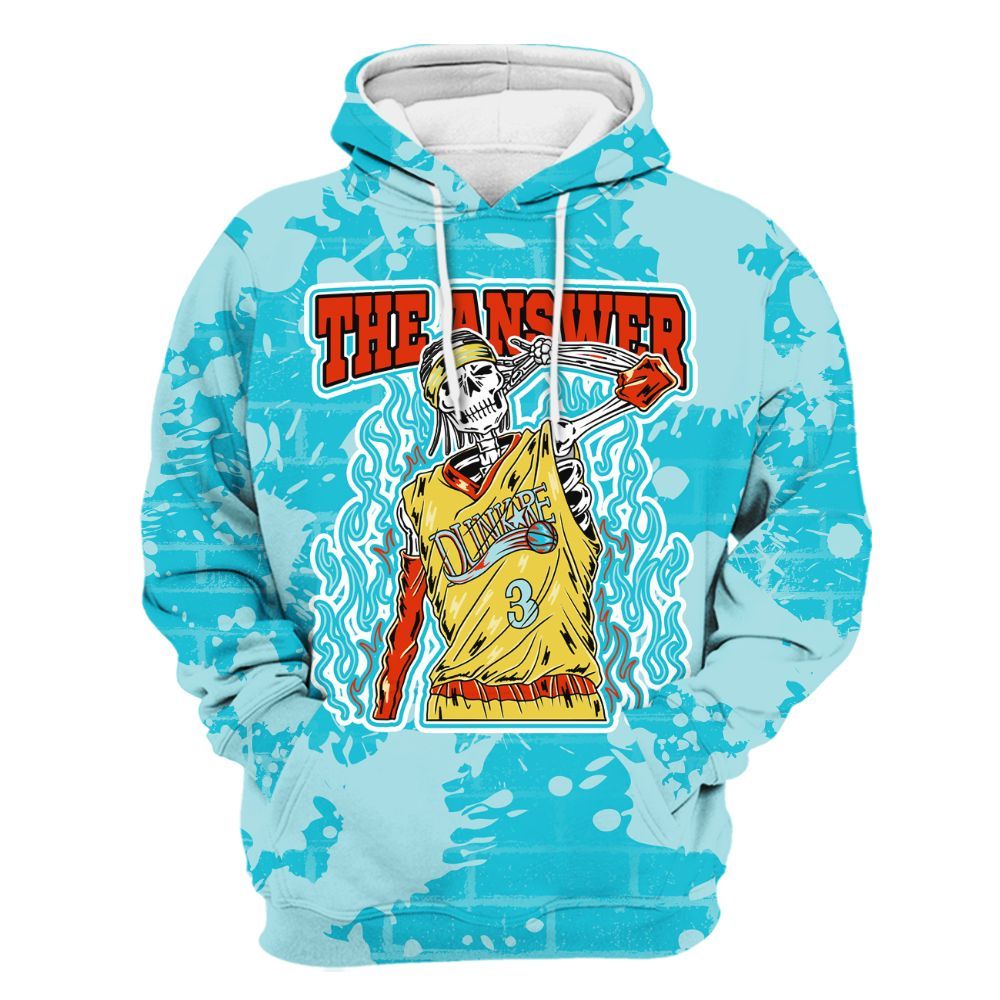 Hoodie To Match Dunk Low KD 17 N7 - Allen Answer Skeleton Brick All Over Print