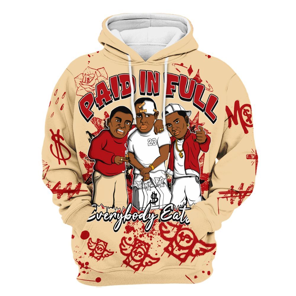 Hoodie To Match Dunk Low Strawberry Waffle - Everybody Paid In Full Crayon All Over Print