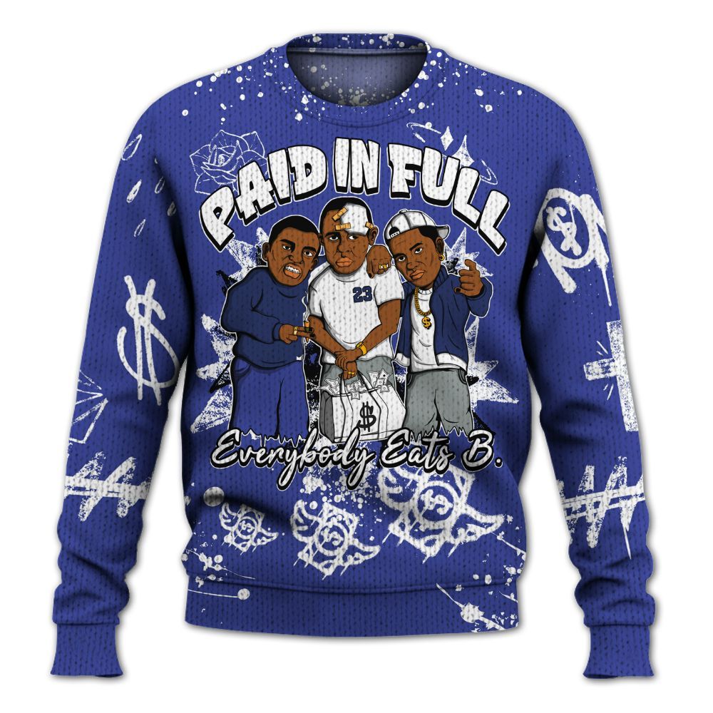 Knitted Sweater To Match Shox TL Royal - Everybody Paid In Full Crayon