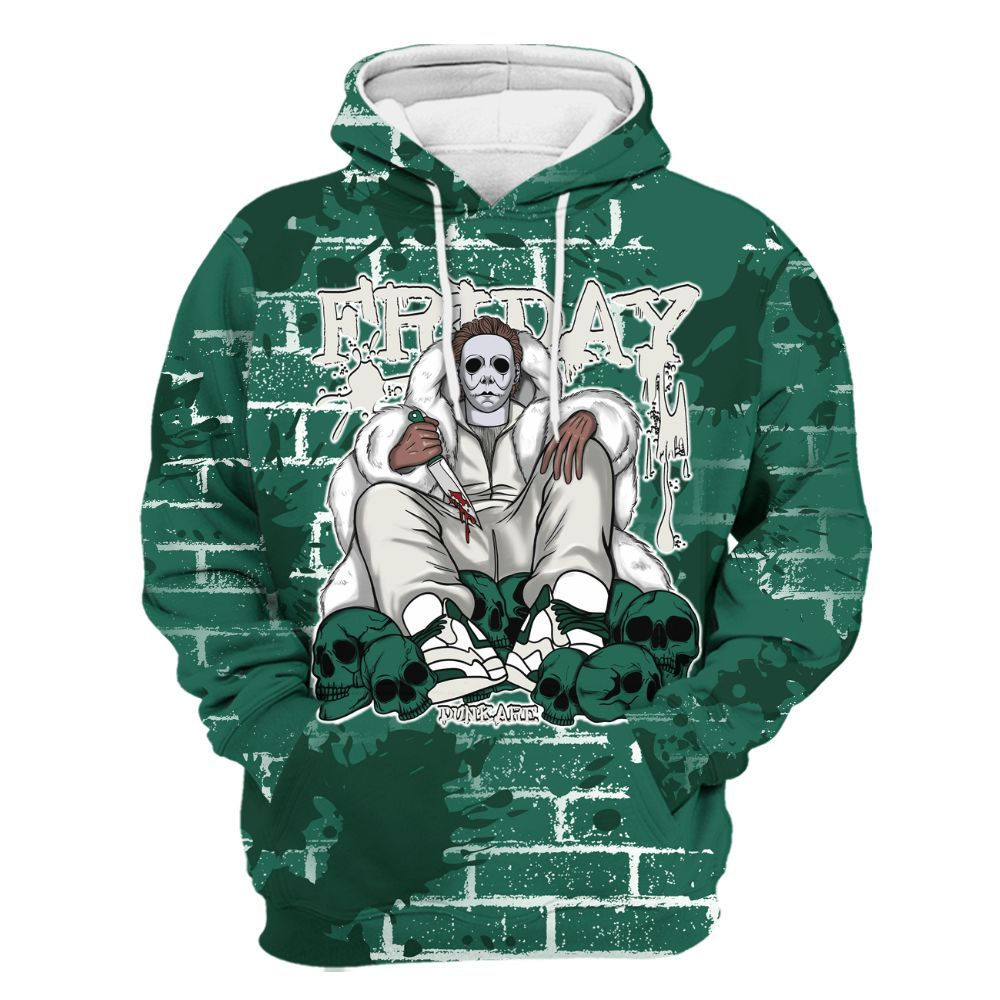 Hoodie To Match Oxidized Green 4s - Friday Brick All Over Print