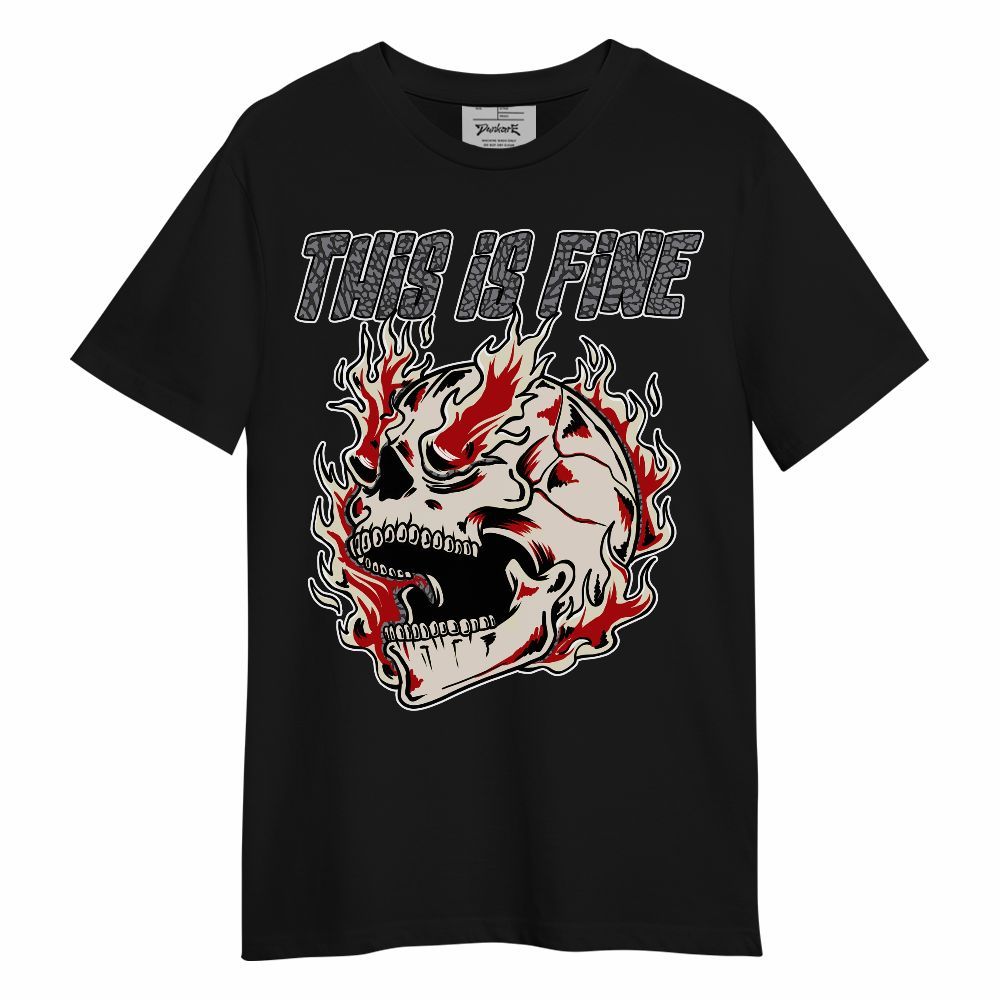Shirt To Match Cement Grey 3s - Blazing Skull Unisex Shirt