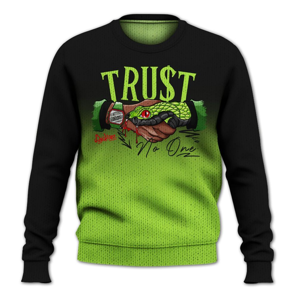 Knitted Sweater To Match Kobe 6 SE Grinch - Snake Trust No One Drip