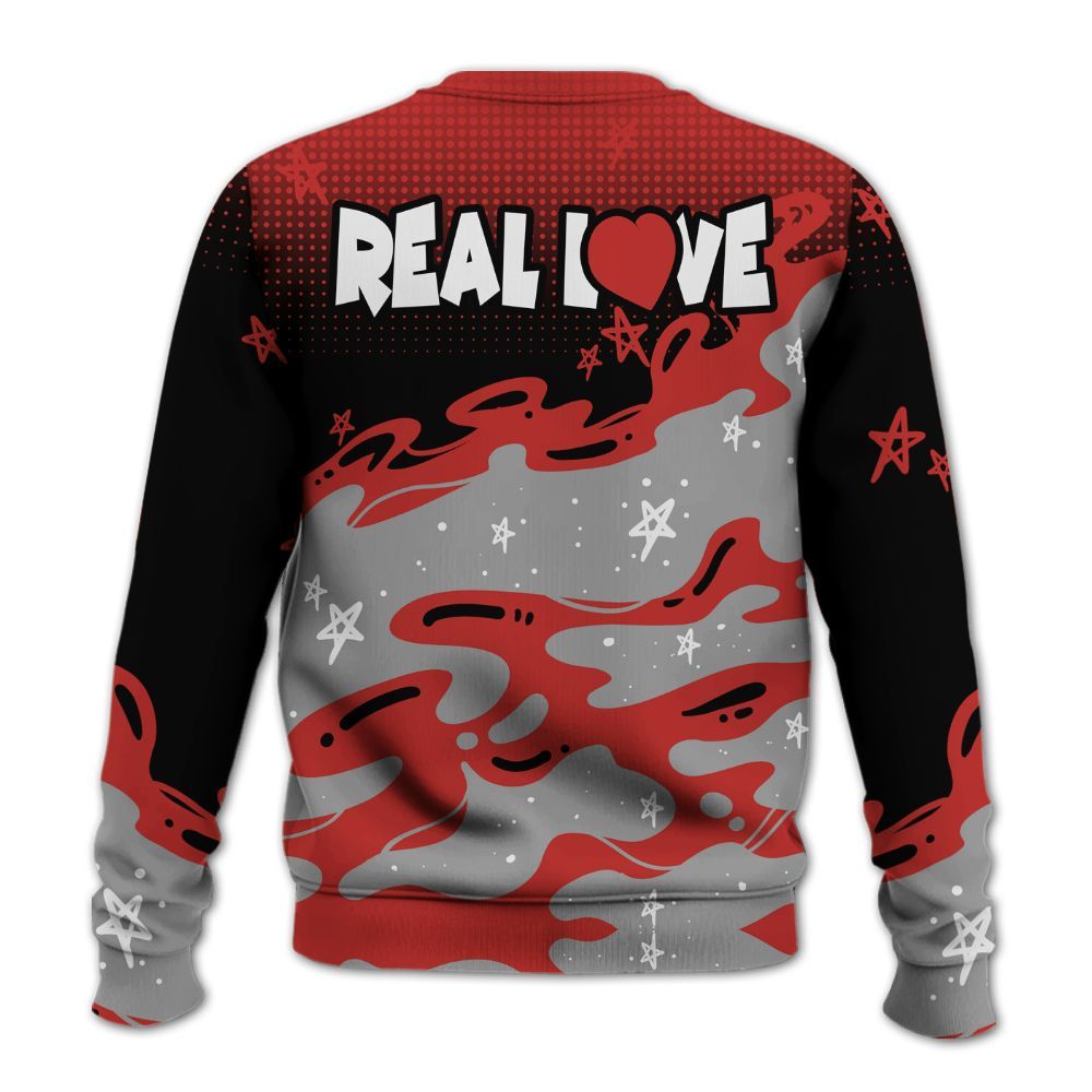 Sweatshirt To Match Bred Reimagined 4s - Sincere Fondness Bear Stars All Over Print