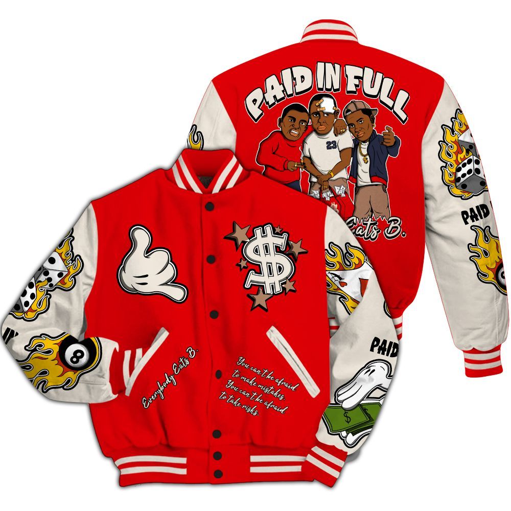 Varsity Jacket To Match Low OG Howard University 1s - Everybody Paid In Full Graphic All Over Print