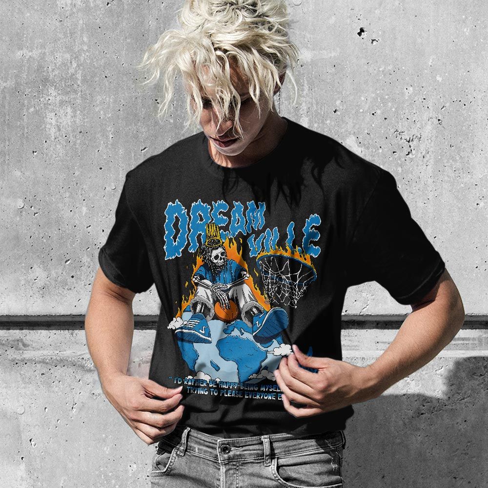 Shirt To Match Industrial Blue 4s - J.C Skeleton Shirt Outfit Military Blue 4s