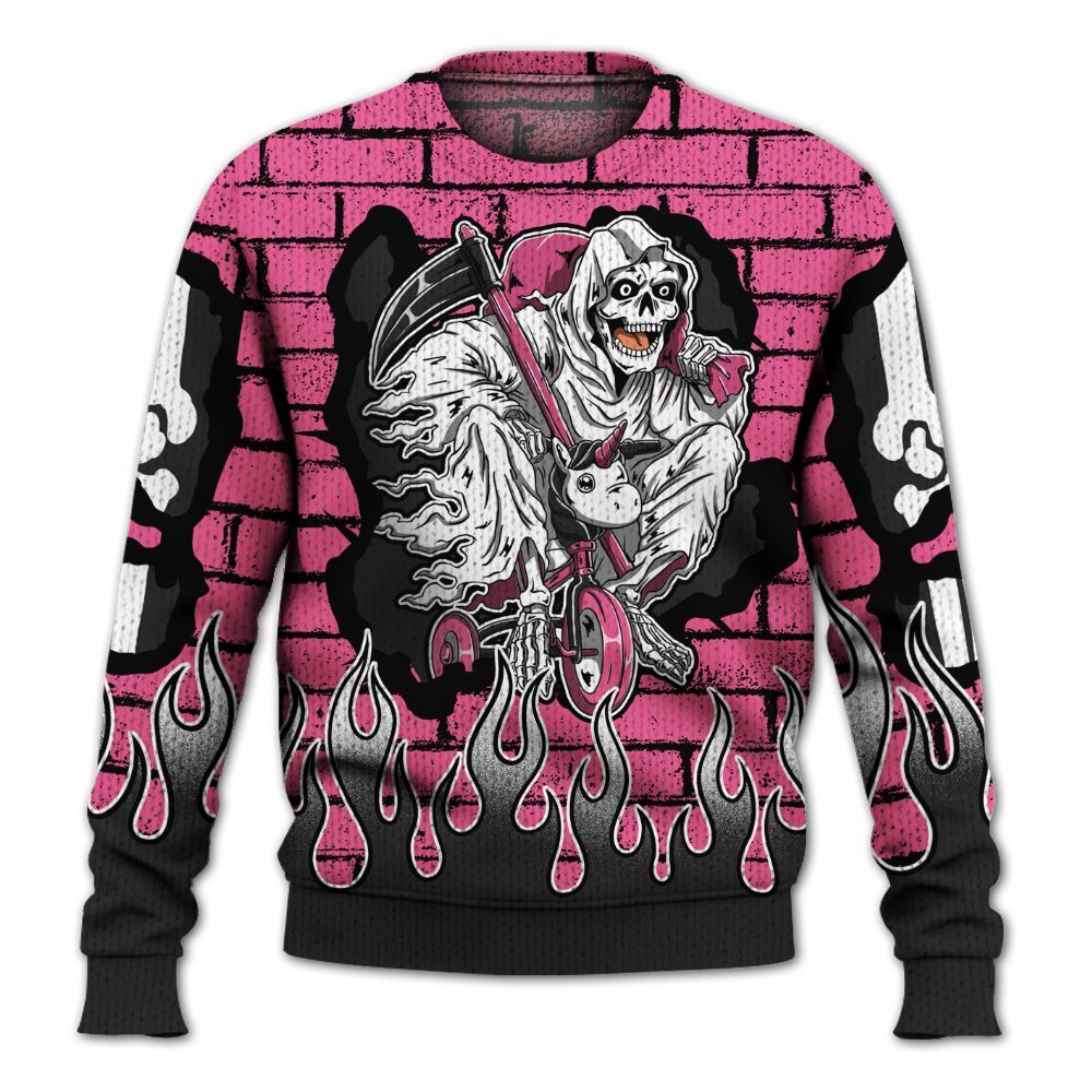 Knitted Sweater To Match Air Max SNDR Hyper Pink - Self Make Skeleton Crashed