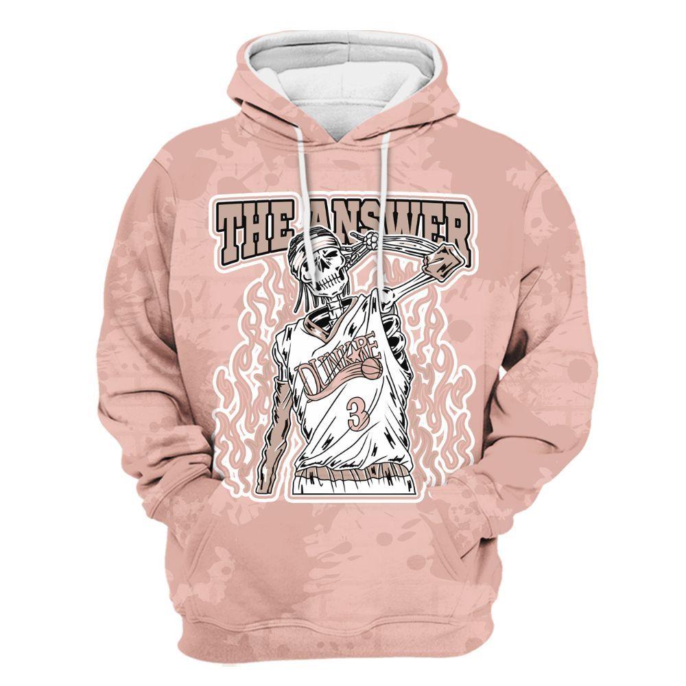 Hoodie To Match Dunk Low Pink Velvet - Allen Answer Skeleton Brick All Over Print