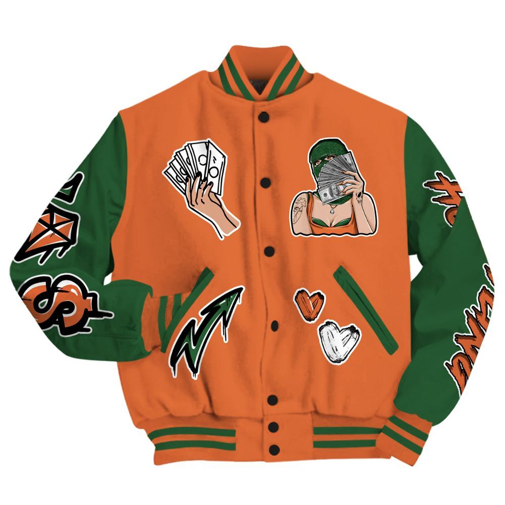 Varsity Jacket To Match Low Miami 5s - Hustling Unique All Over Print