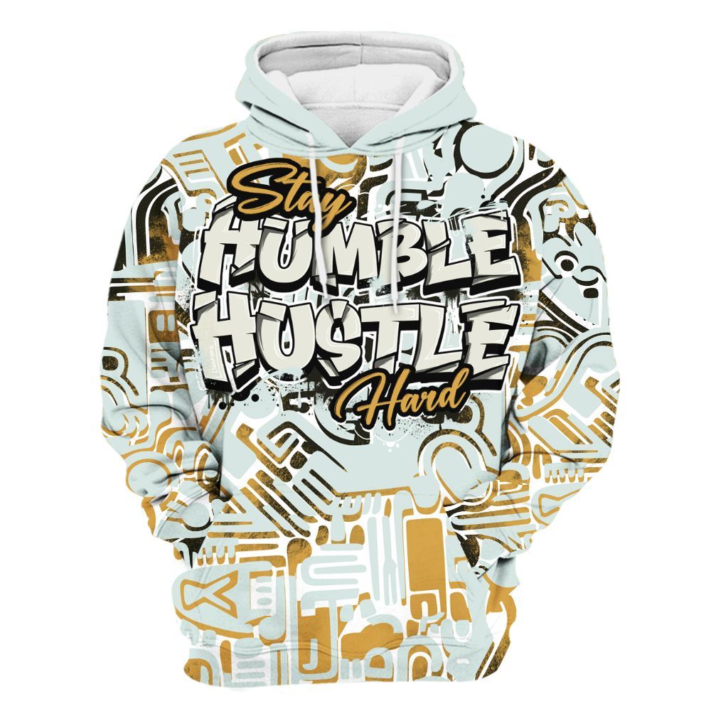 Hoodie To Match Pure Platinum 4s - Humble Hustle Doodle Retro All Over Print