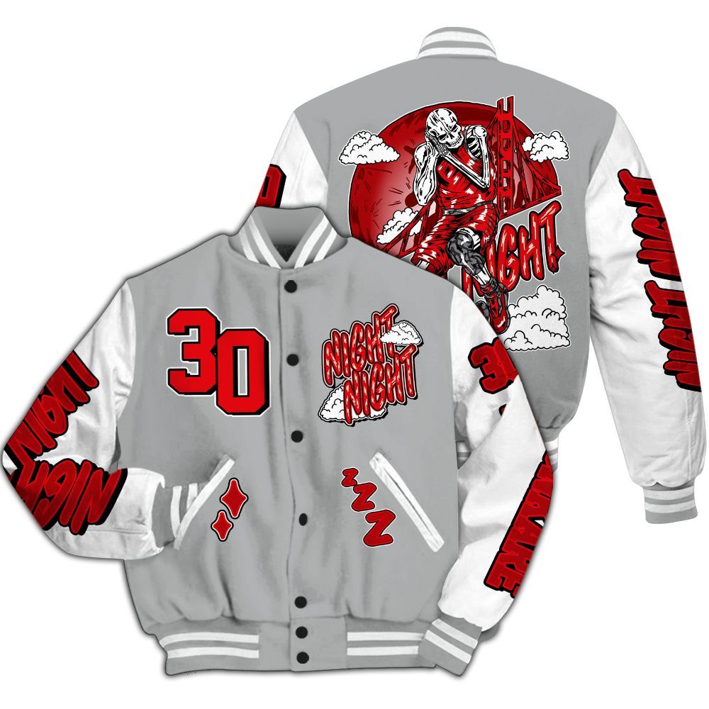Varsity Jacket To Match Cement Grey 3s - Seeya Skeleton All Over Print