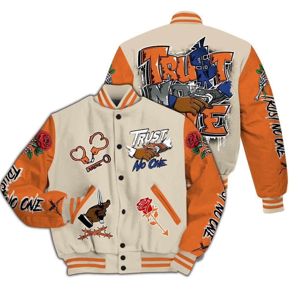 Varsity Jacket To Match Air Max 90 Rattan Birch - Trust No One Dripping All Over Print