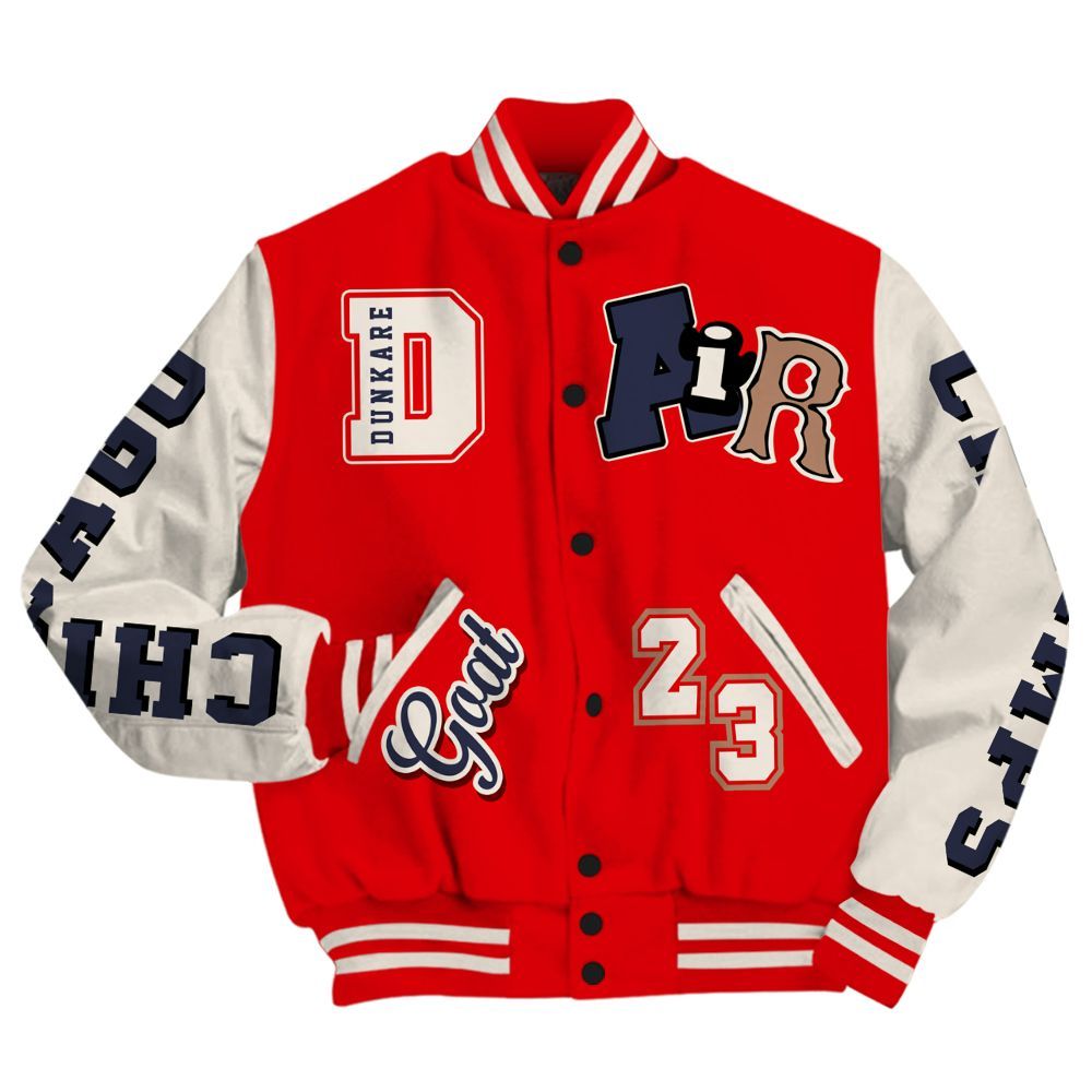Varsity Jacket To Match Low OG Howard University 1s - AIR Number 23 GOAT All Over Print
