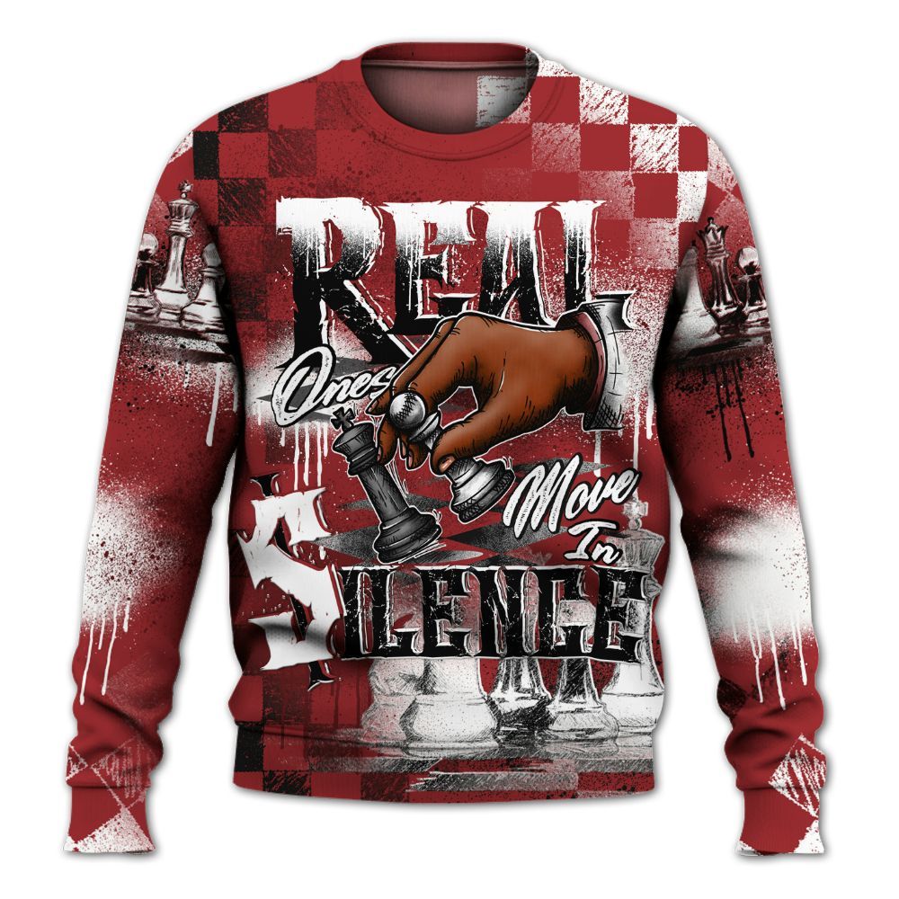 Sweatshirt To Match Alternate Flu Game 12s - Chess Move In Silence All Over Print