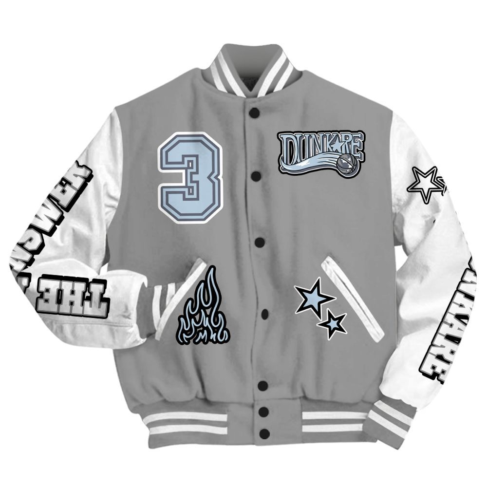 Varsity Jacket To Match Cool Grey 6s - Allen Answer Skeleton All Over Print