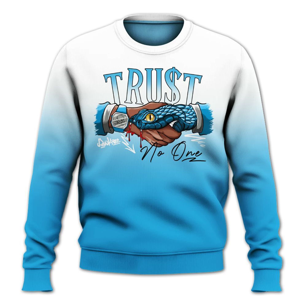 Sweatshirt To Match University Blue Low 2026 11s - Snake Trust No One Drip All Over Print