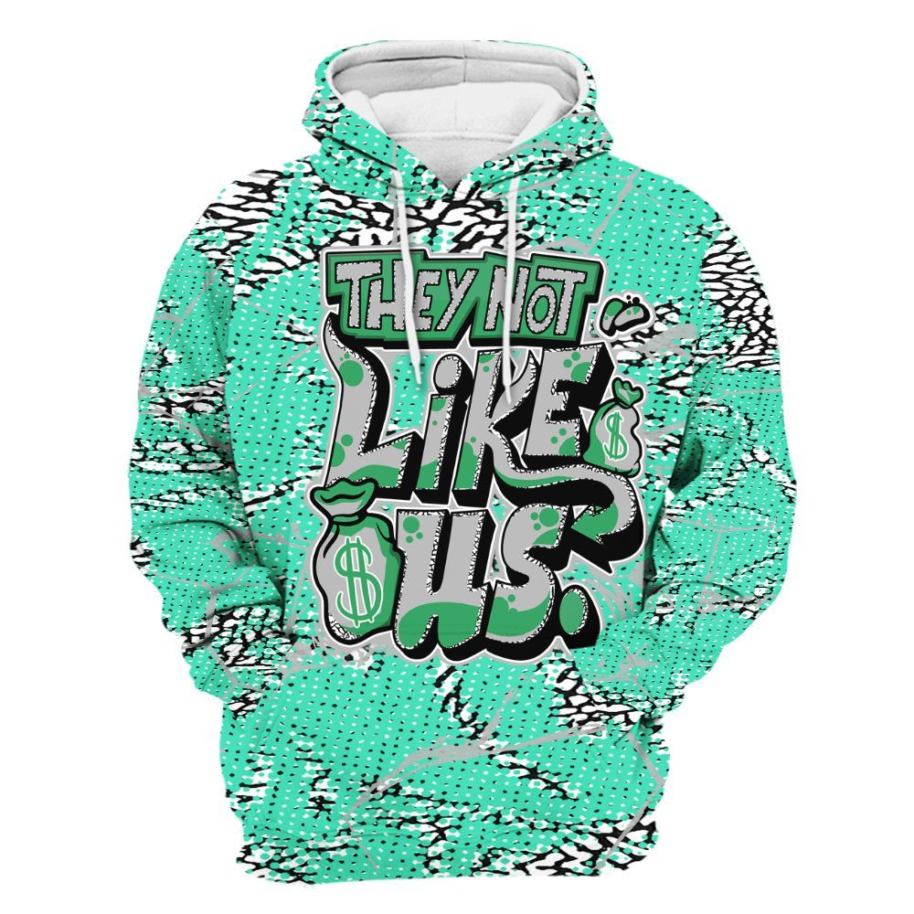 Hoodie To Match Black Green Glow 3s - Dislike Us Graphic All Over Print